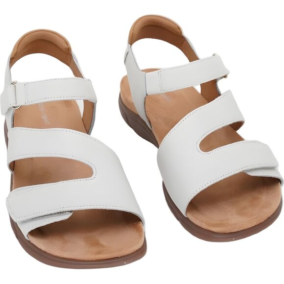 Easy Spirit Mavey Strappy Leather Comfort Sandals Cream Women's US 8.5M - Picture 1 of 6